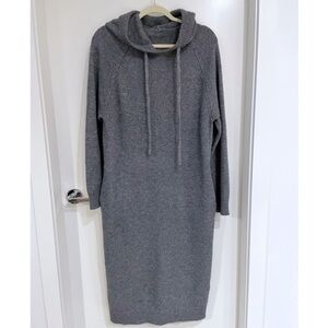 Gray Hooded Sweater Dress